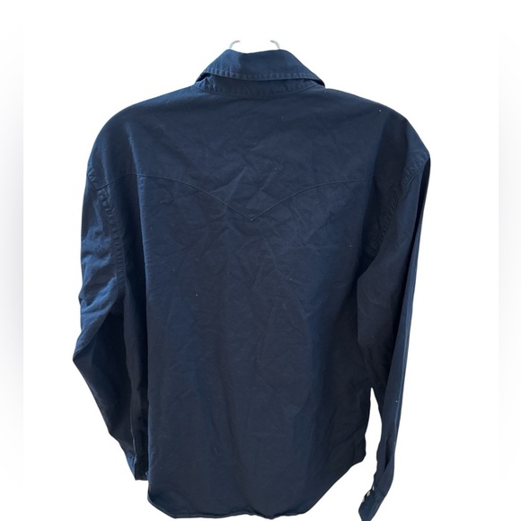 Tecovas Western Shirt Navy Blue Pearl Snap Buttons Pocket Flaps Size Medium - Picture 5 of 9